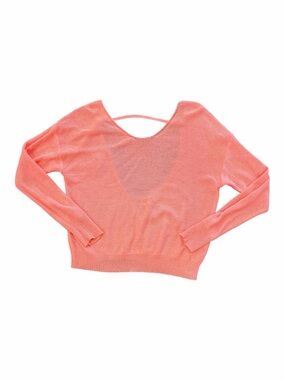 Kirra Lightweight Coral Knit Scoop-Back Sweater L